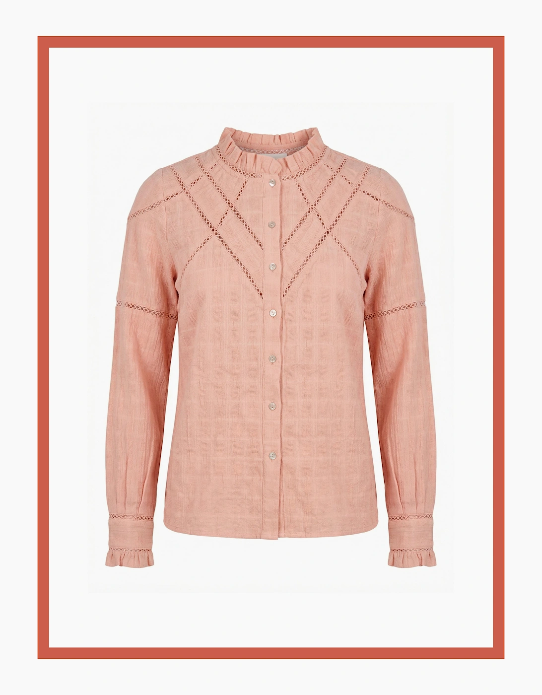 Lavinia Pretty Lace Trim Blouse - Rose