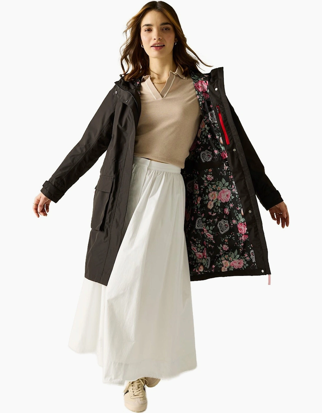 Regatta Womens Cath Kidston Long Waterproof Jacket, 2 of 1