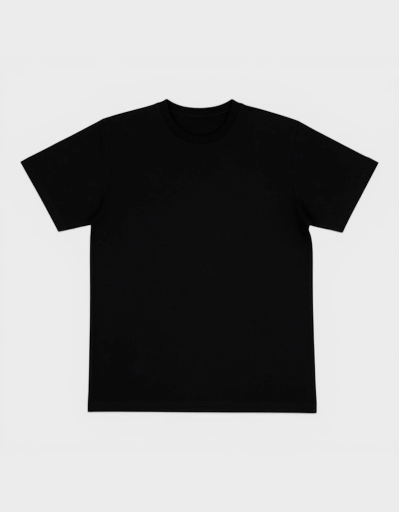 Outlined Logo Basic Fit Tee Black Yellow