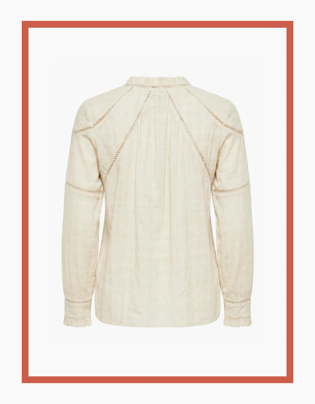 Lavinia Pretty Lace Trim Blouse - Ecru