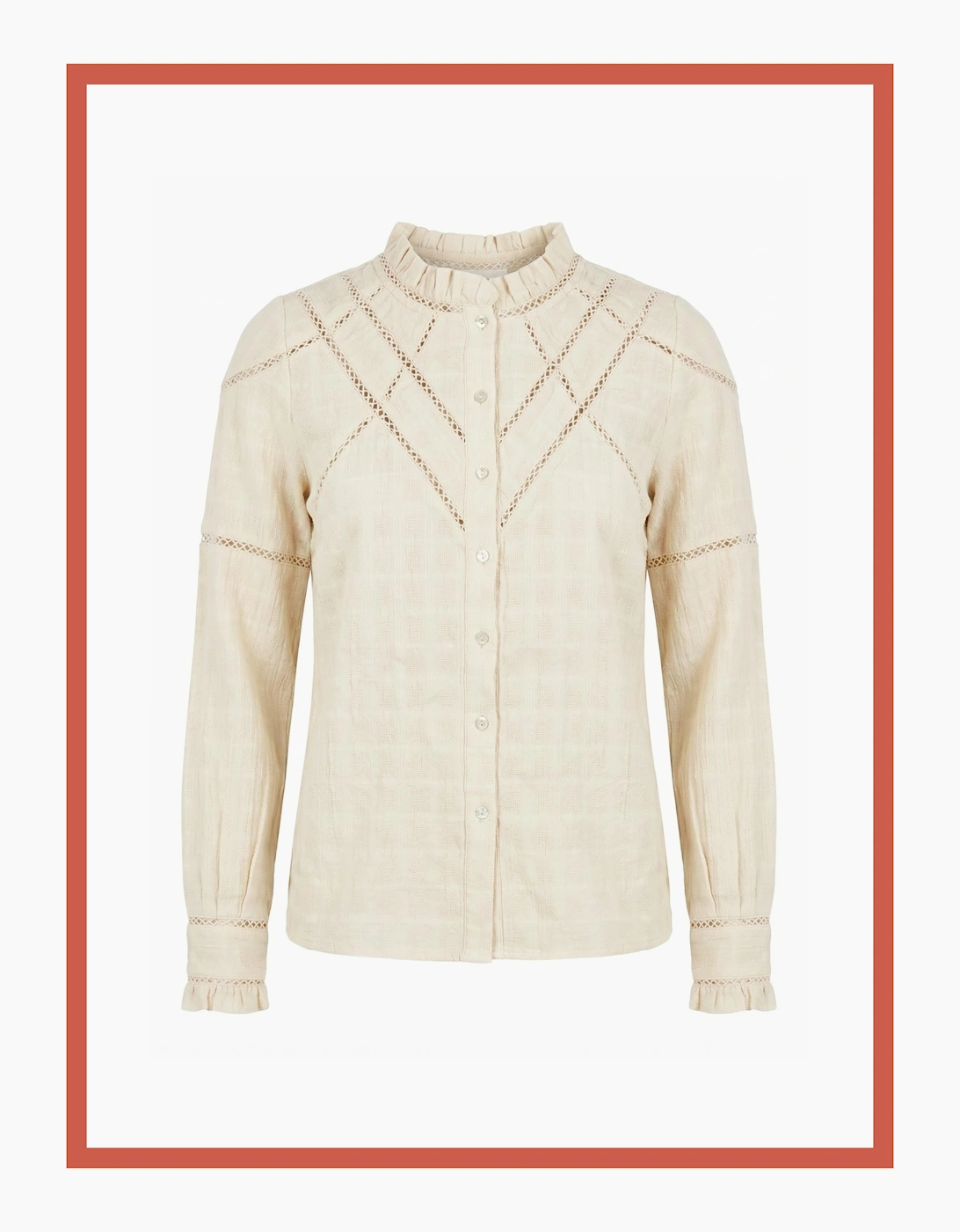 Lavinia Pretty Lace Trim Blouse - Ecru, 6 of 5