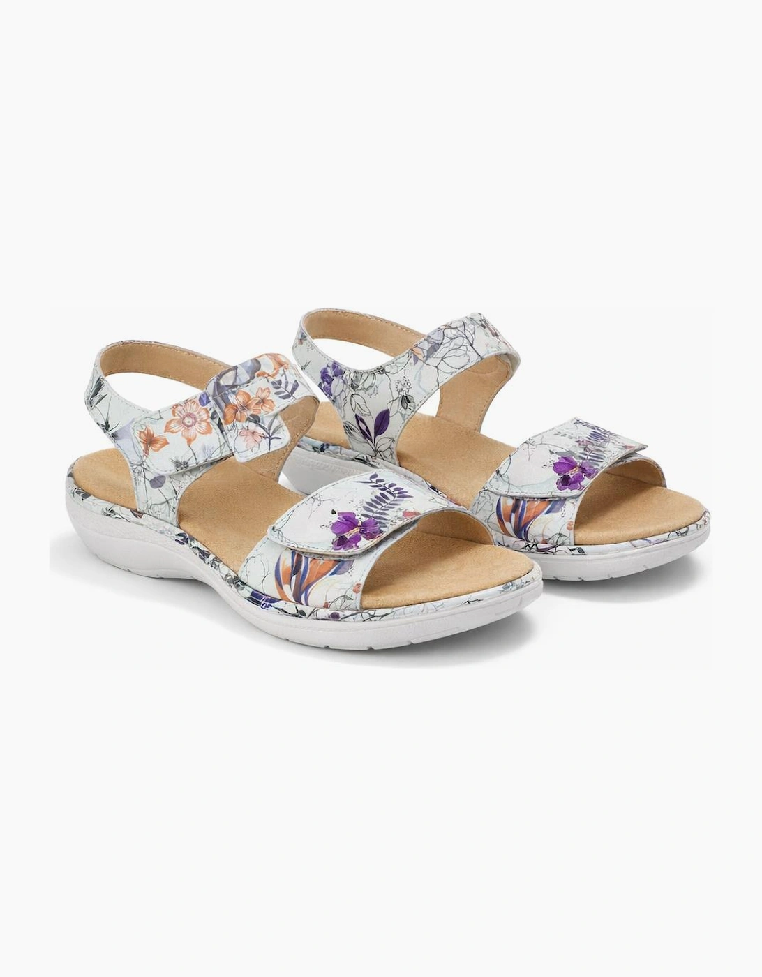 Cipriata CIRETTA Womens Cross Strap Sandals Silver Floral