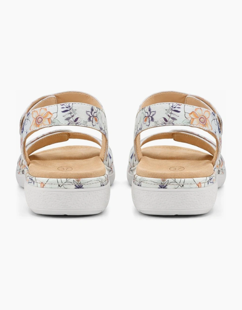 Cipriata CIRETTA Womens Cross Strap Sandals Silver Floral