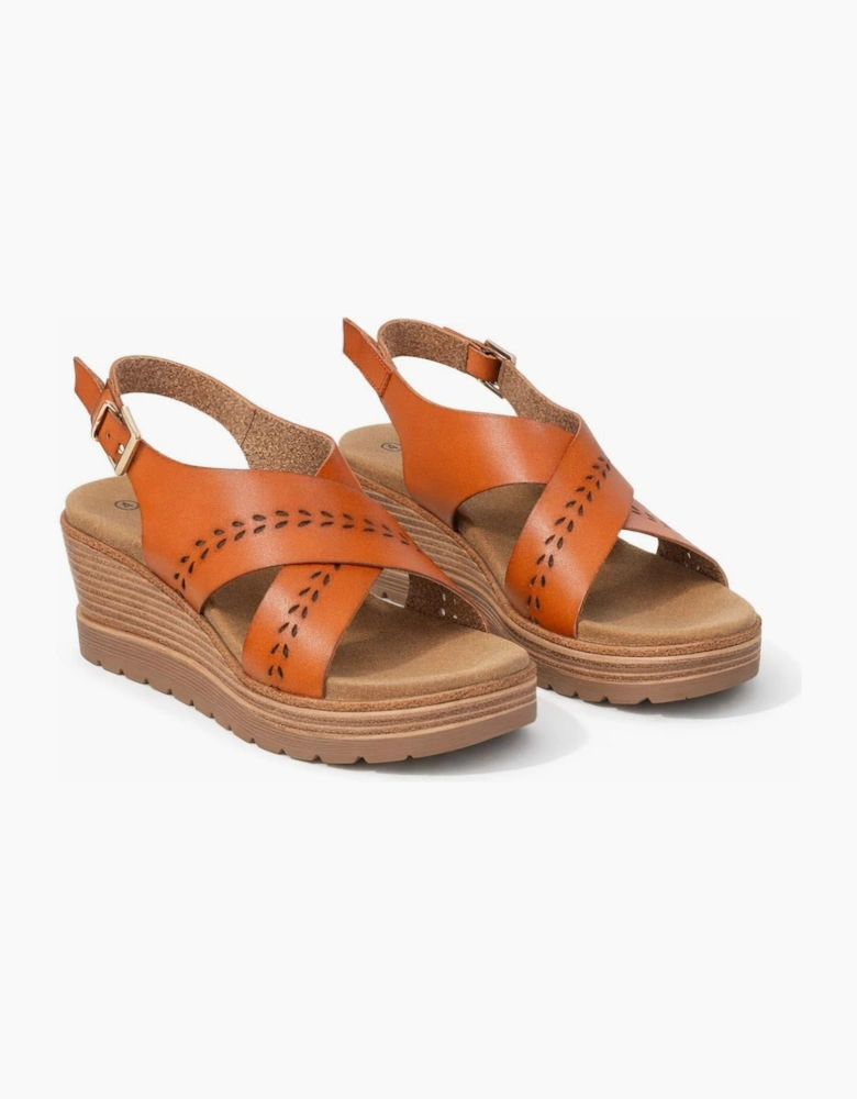 Cipriata GAVINA Womens Cross Strap Sandals Tan