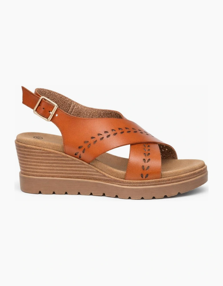 Cipriata GAVINA Womens Cross Strap Sandals Tan