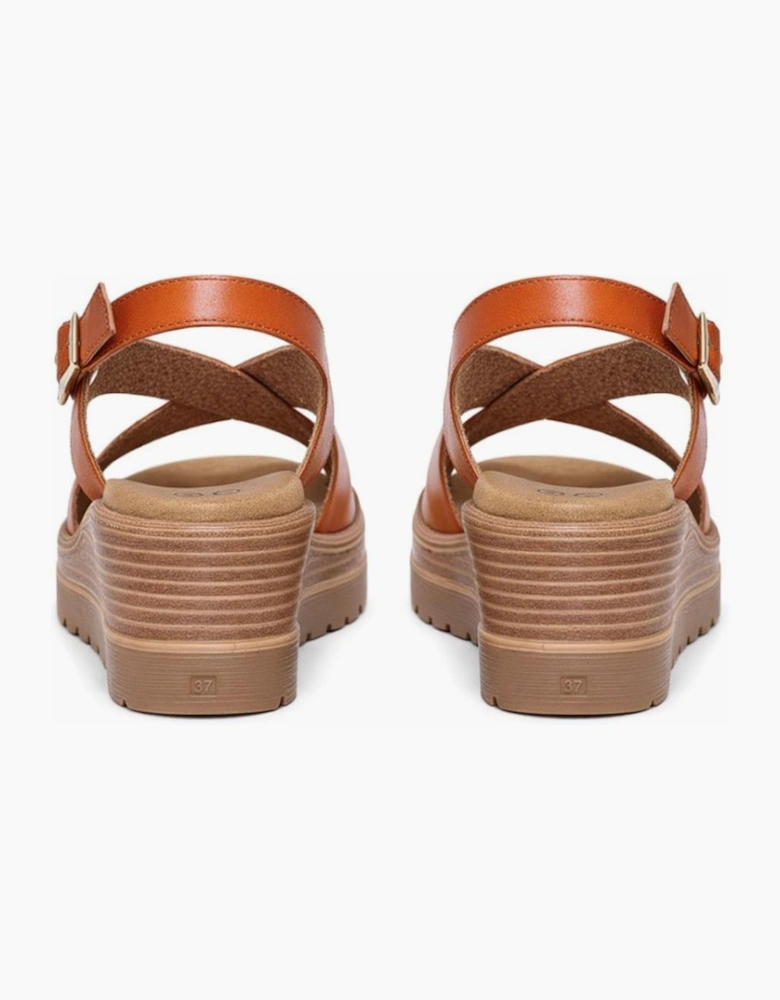 Cipriata GAVINA Womens Cross Strap Sandals Tan