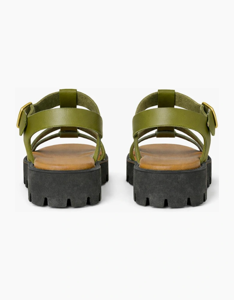 Cipriata AZIA Womens T-strap Sandals Green