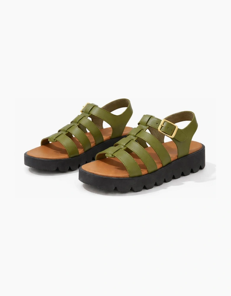 Cipriata AZIA Womens T-strap Sandals Green
