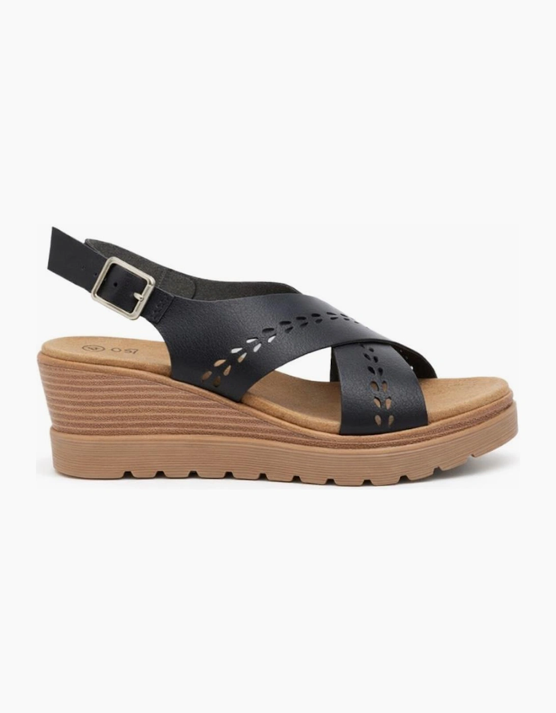 Cipriata GAVINA Womens Cross Strap Sandals Black