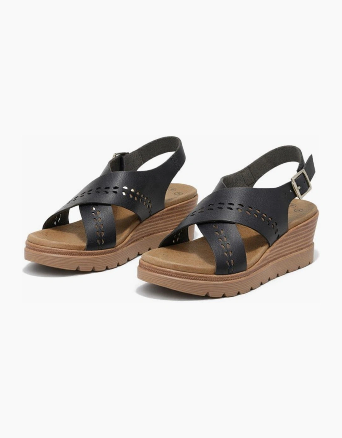 Cipriata GAVINA Womens Cross Strap Sandals Black