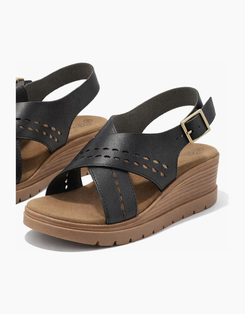 Cipriata GAVINA Womens Cross Strap Sandals Black