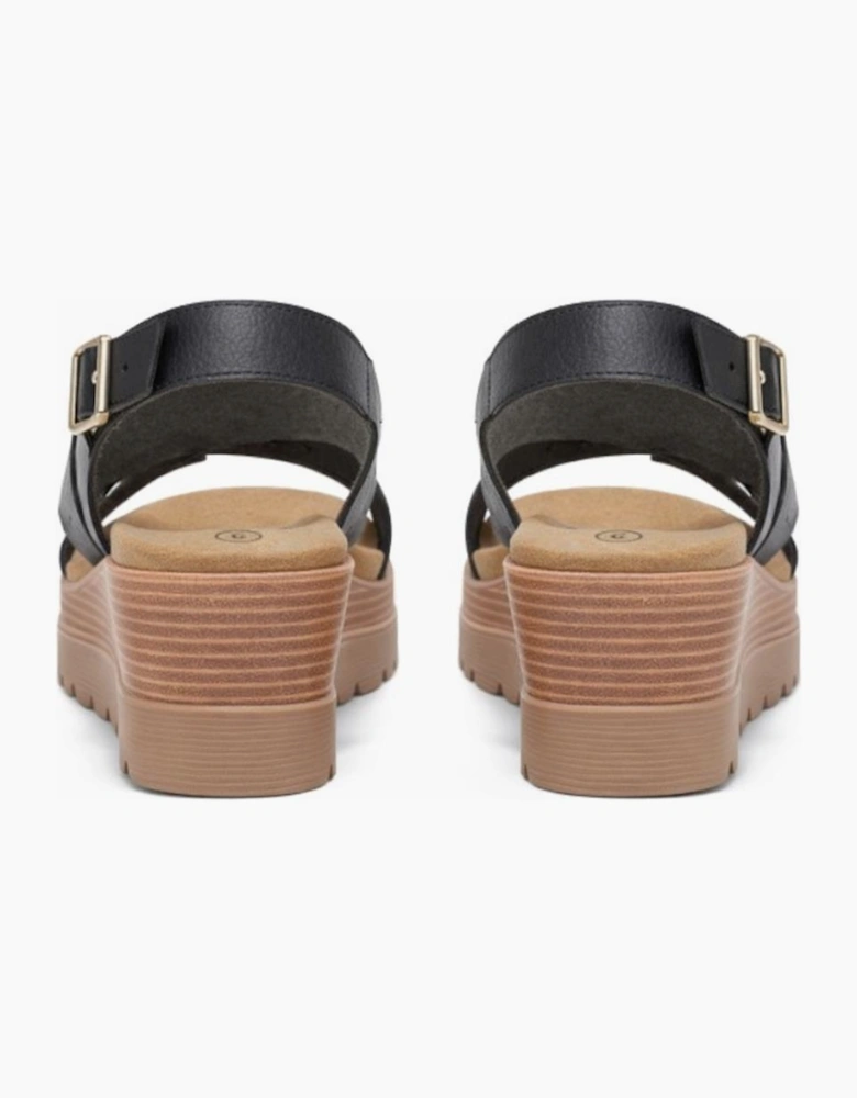 Cipriata GAVINA Womens Cross Strap Sandals Black