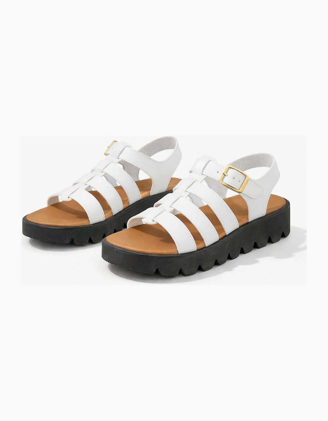 Cipriata AZIA Womens T-strap Sandals White