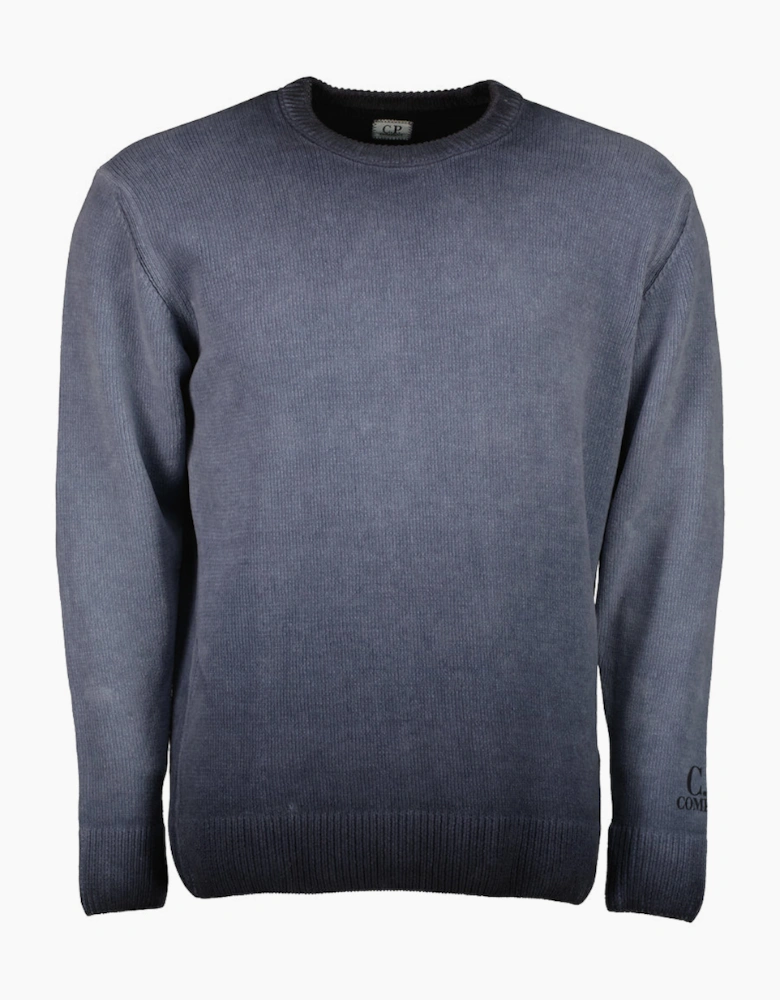 Chenille Crewneck Cuff Logo Knit
