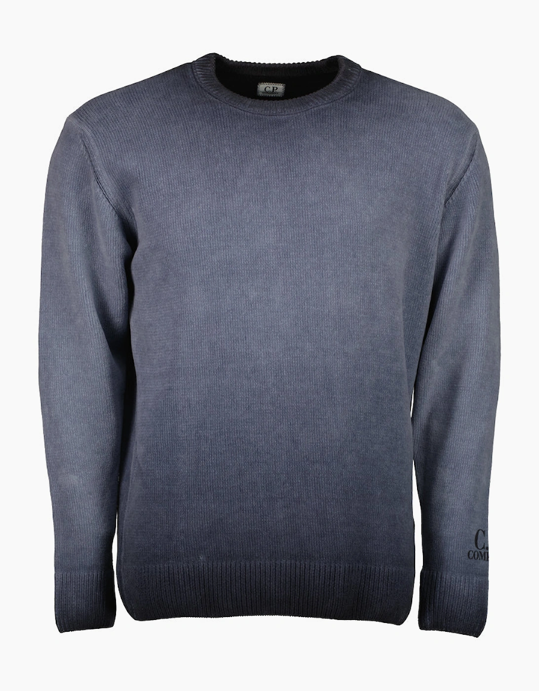 Chenille Crewneck Cuff Logo Knit