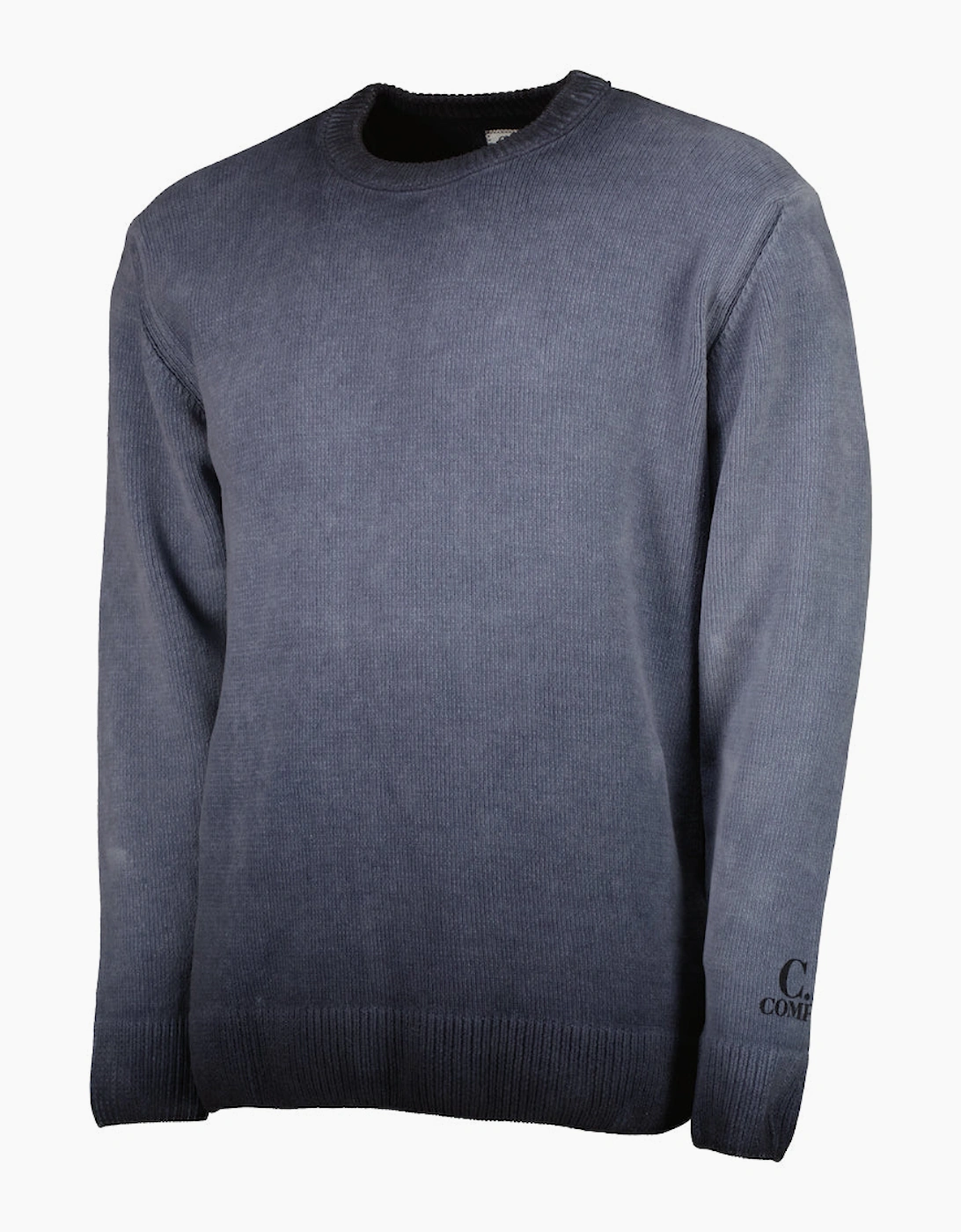 Chenille Crewneck Cuff Logo Knit
