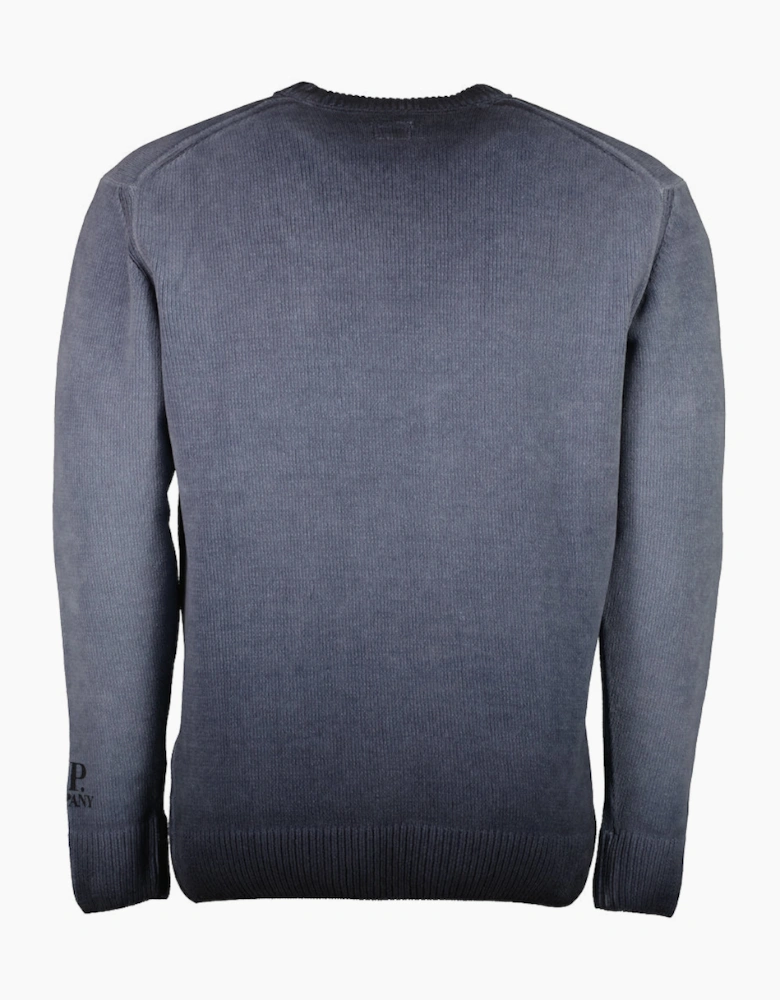 Chenille Crewneck Cuff Logo Knit