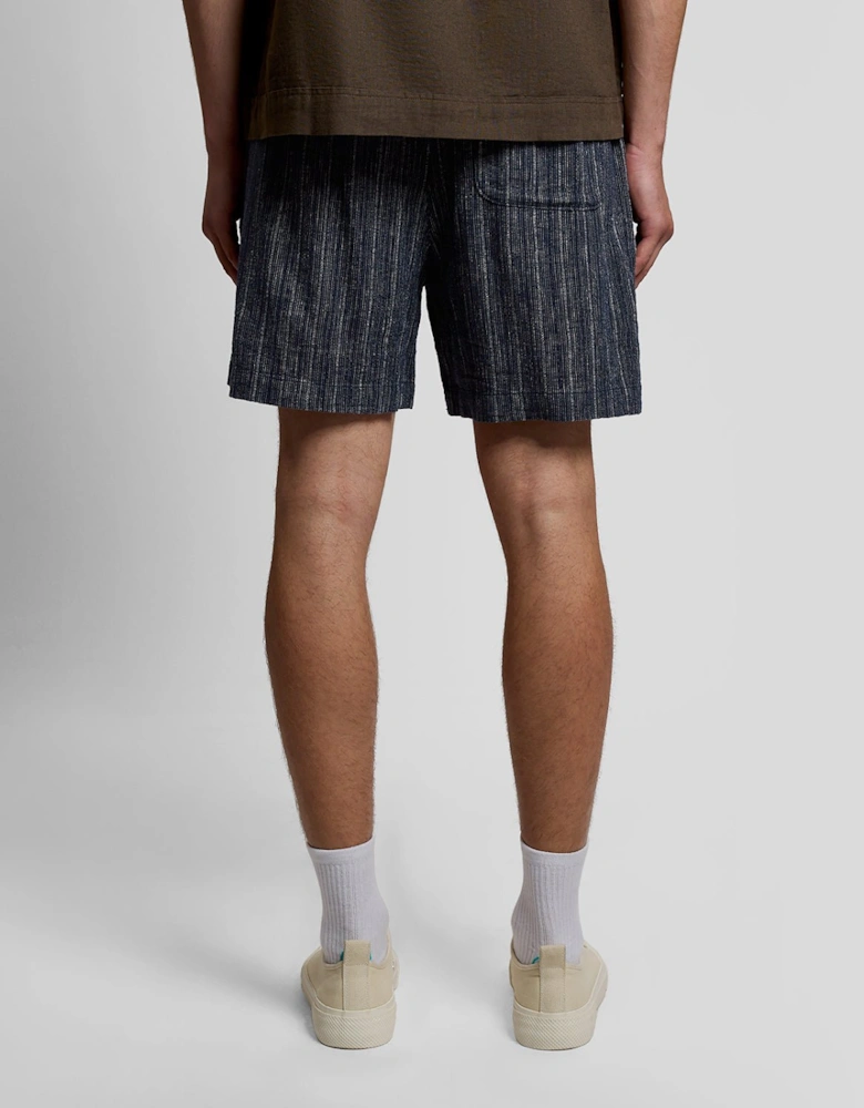 Linen Blend Stripe Shorts