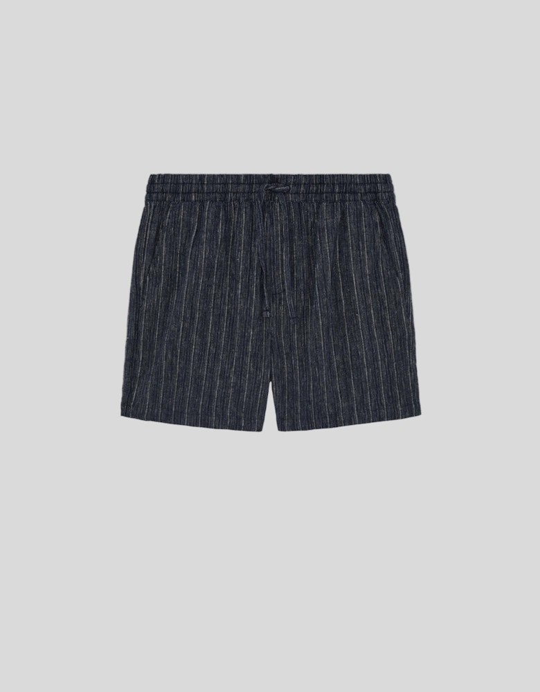 Linen Blend Stripe Shorts
