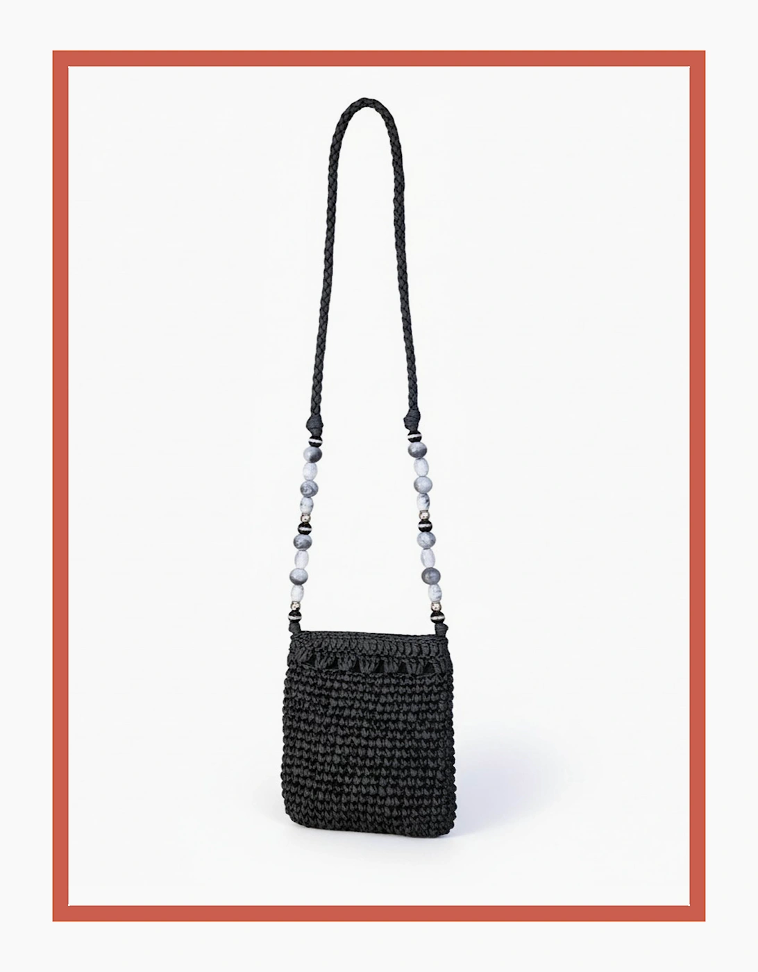 Billie Crochet Phone Bag - Black