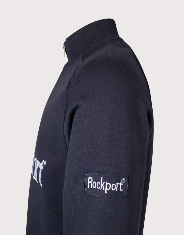 Relaxed Fit Boston Logo Quarter Zip Sweatshirt
