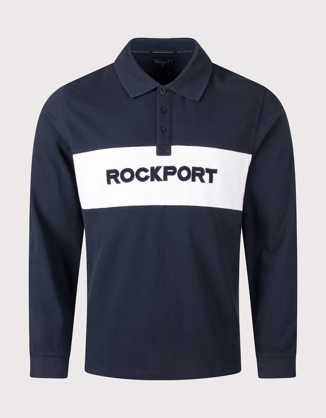Relaxed Fit Hill Long Sleeve Panel Polo Shirt, 5 of 4