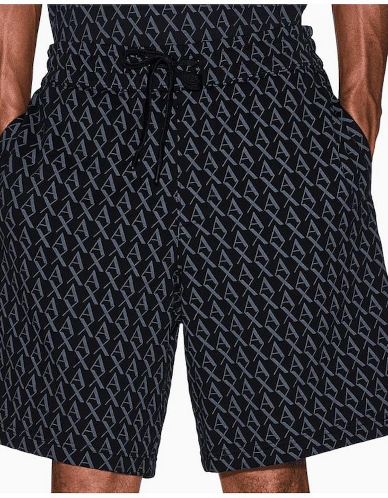 Monogram All Over Black Shorts