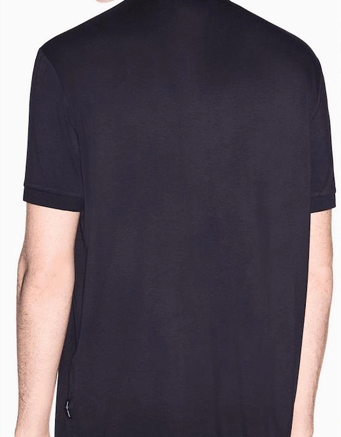 Slim Fit Stretch Technical Navy Zip Polo Shirt