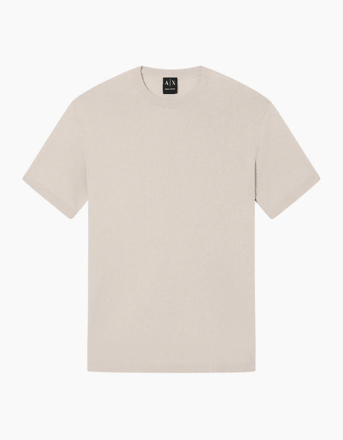 Slim Fit Textured Knitted Beige T-Shirt, 5 of 4