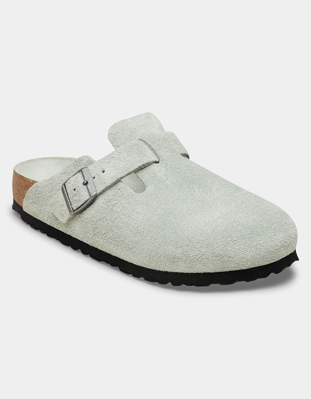 Birkenstock Boston Tonal Footbed Suede Leather Womens Clogs - Pure Sage Tonal FB