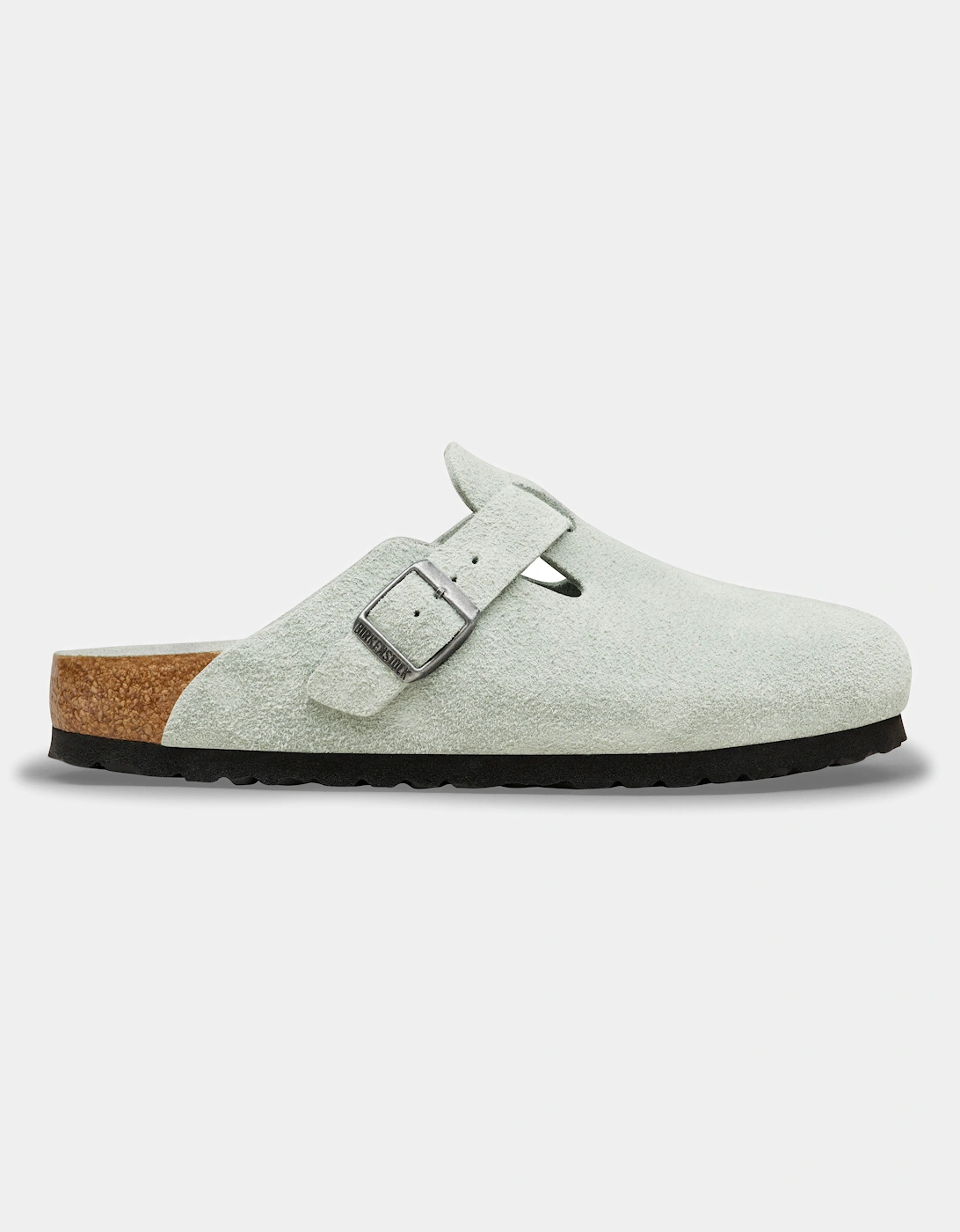 Birkenstock Boston Tonal Footbed Suede Leather Womens Clogs - Pure Sage Tonal FB