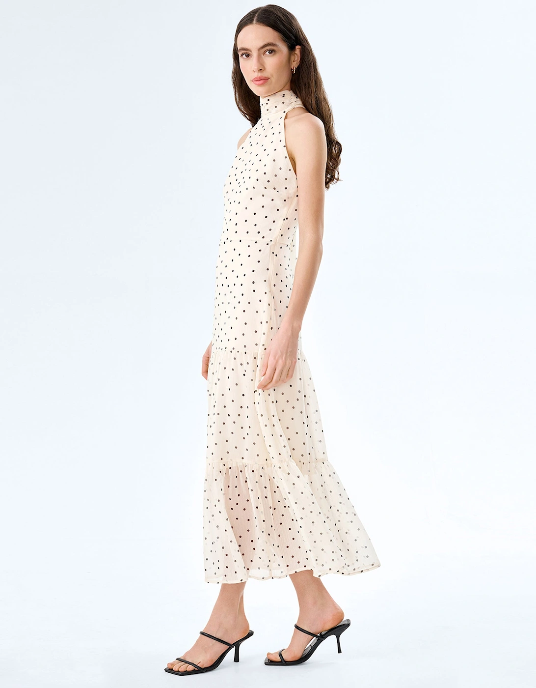 Romeo Dress in White Polka Dot