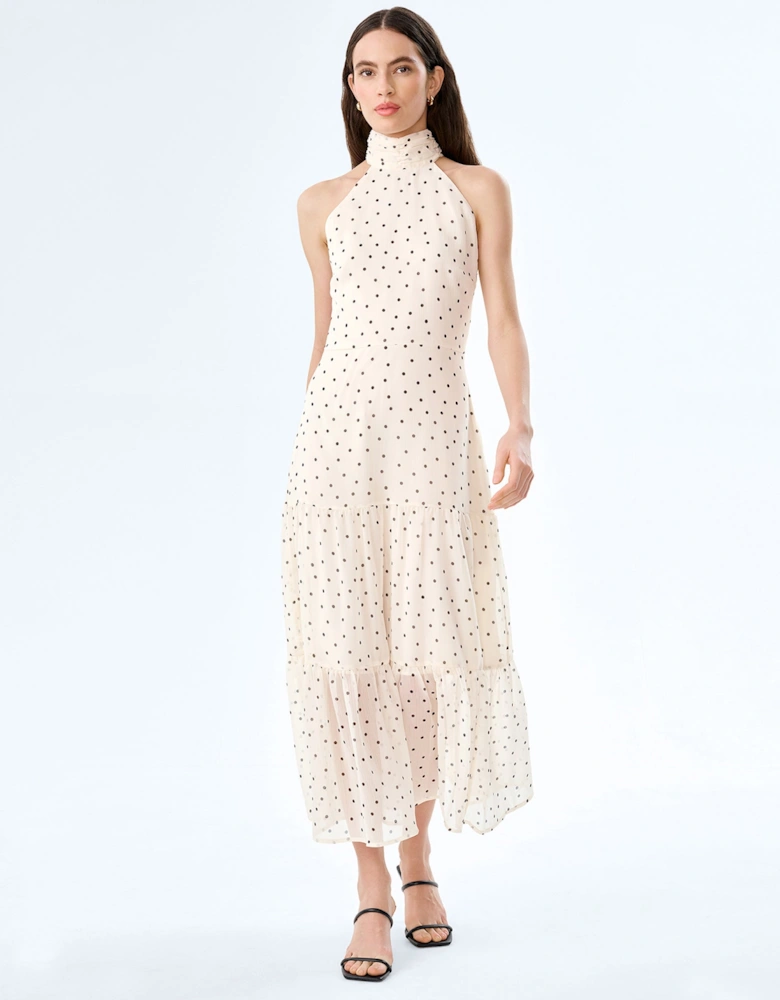 Romeo Dress in White Polka Dot