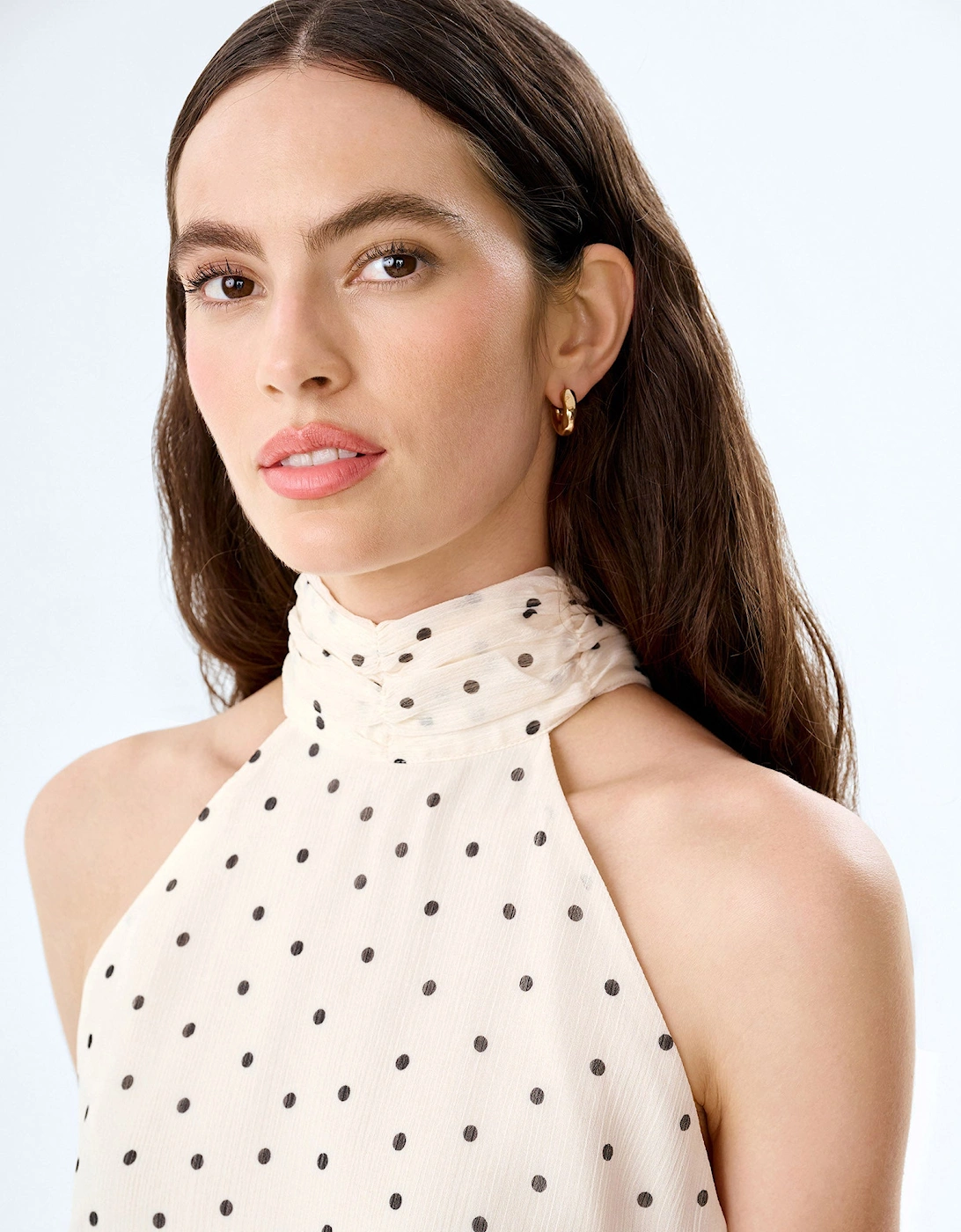 Romeo Dress in White Polka Dot