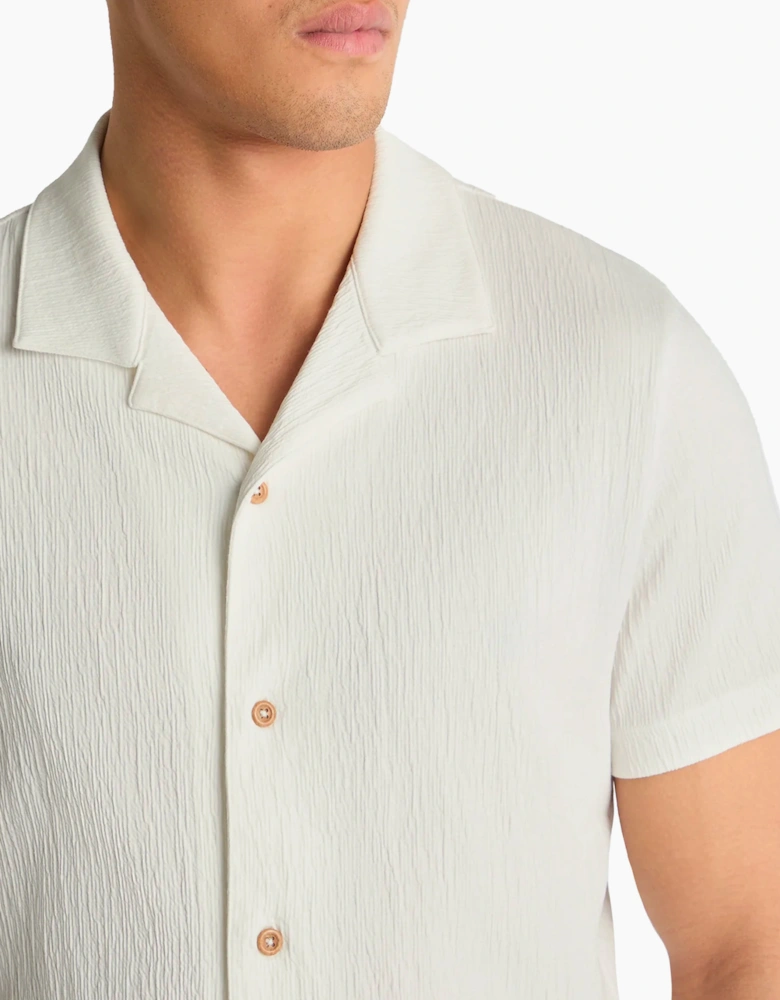 Remus Uomo Cuban collar shirt OFF WHITE