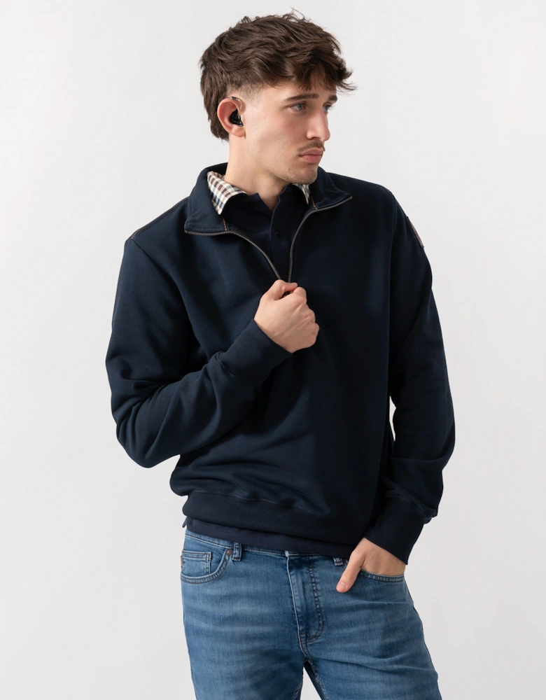 Parajumpers Broad Peak Mens 1/4 Zip Sweatshirt - Blue Navy 316