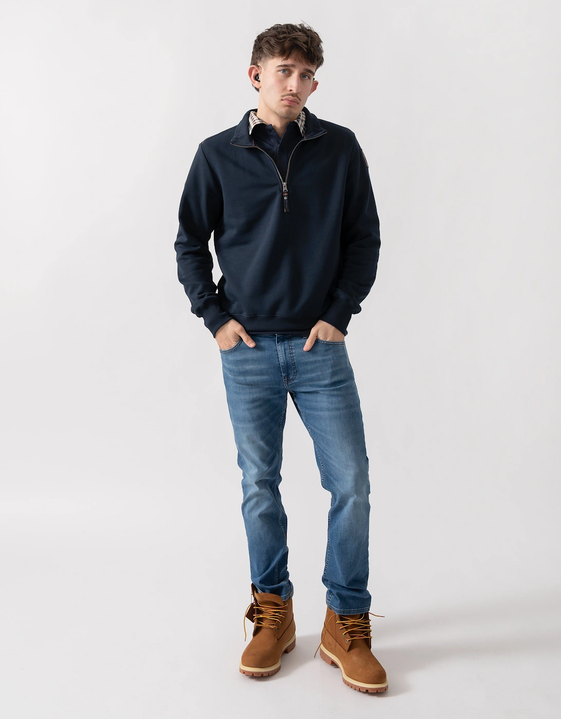 Parajumpers Broad Peak Mens 1/4 Zip Sweatshirt - Blue Navy 316