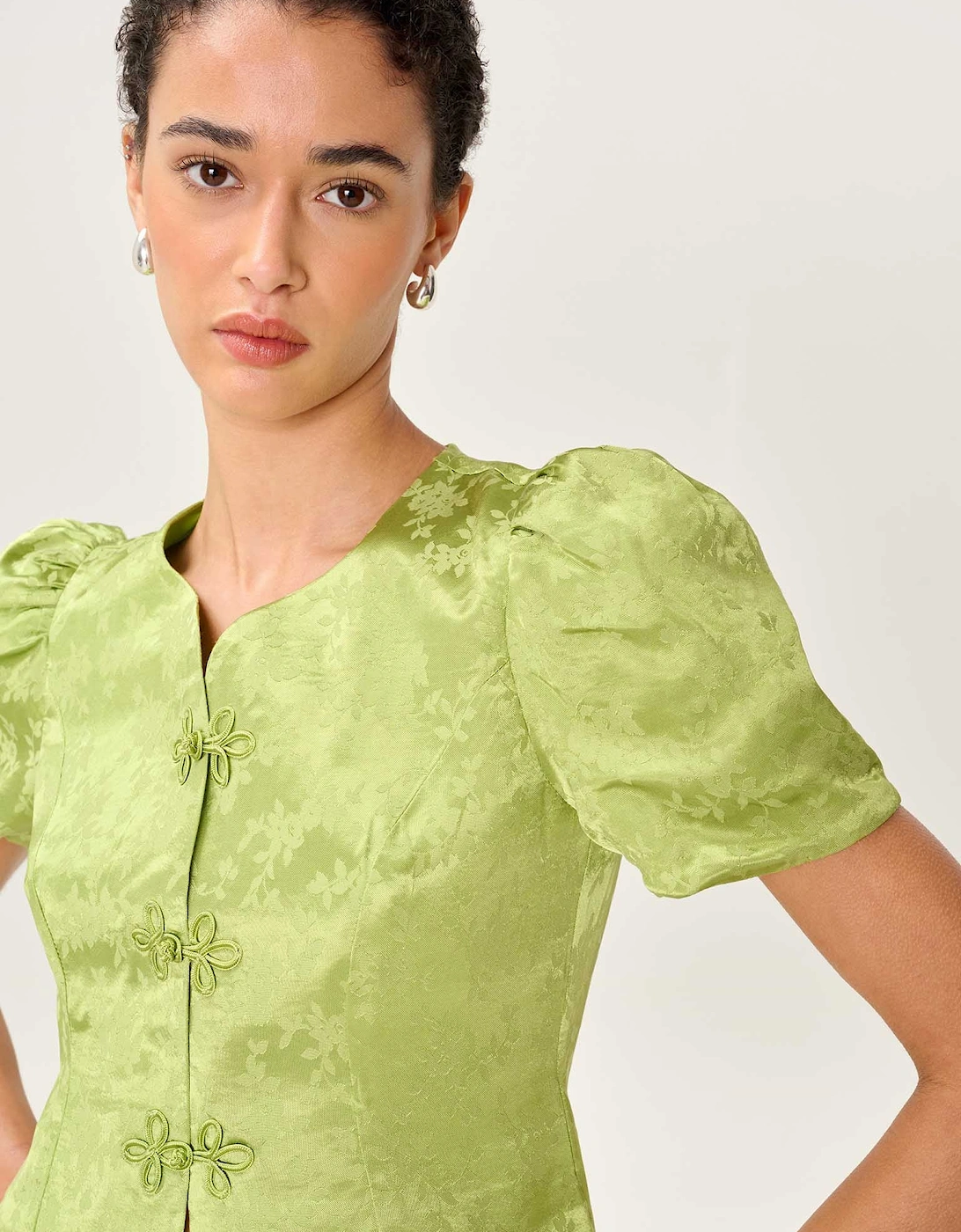 Omnes Women's Green Lorelai Blouse In Lima Bean  Size 10