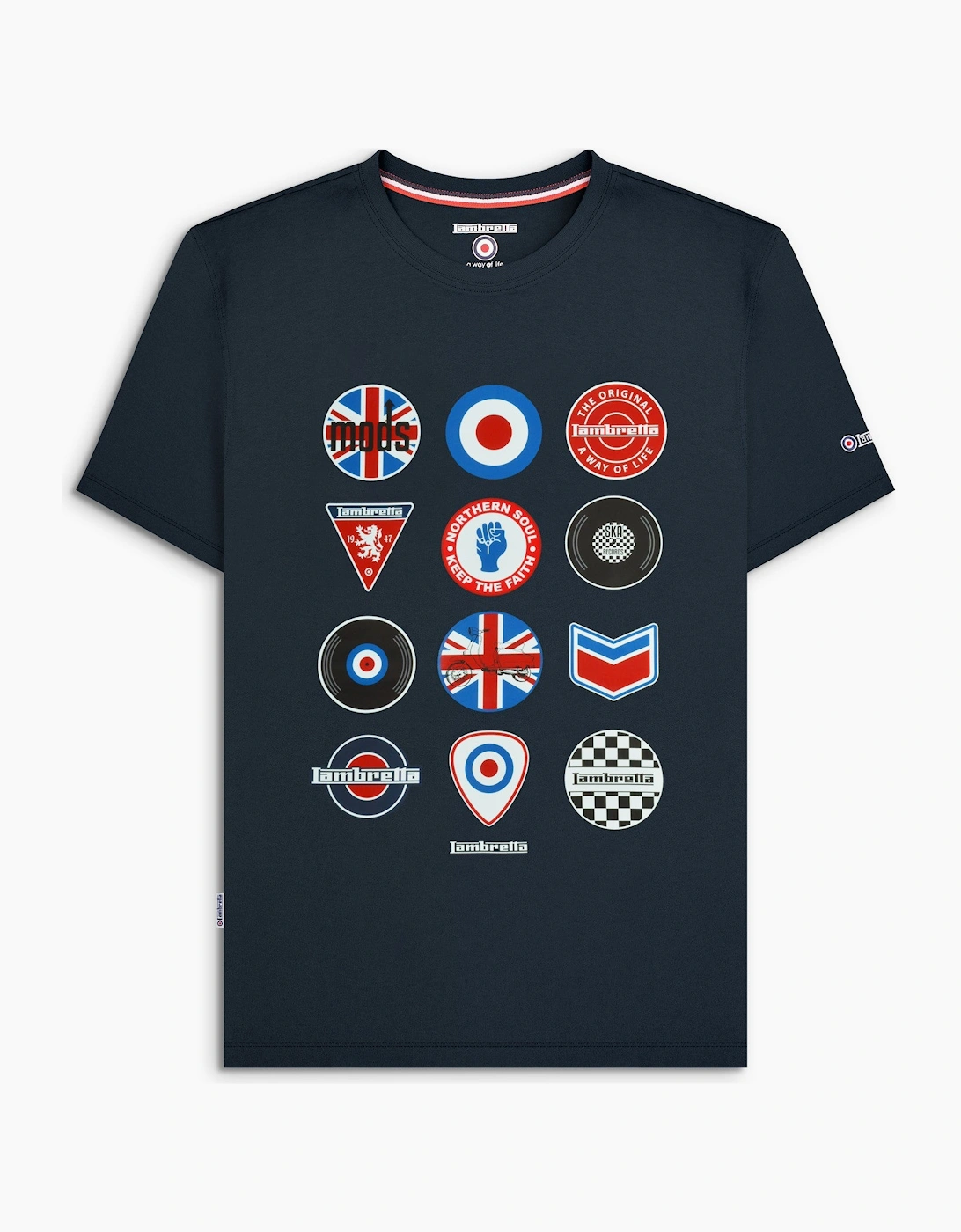 Lambretta Mens Badges Short Sleeve T-Shirt, 2 of 1