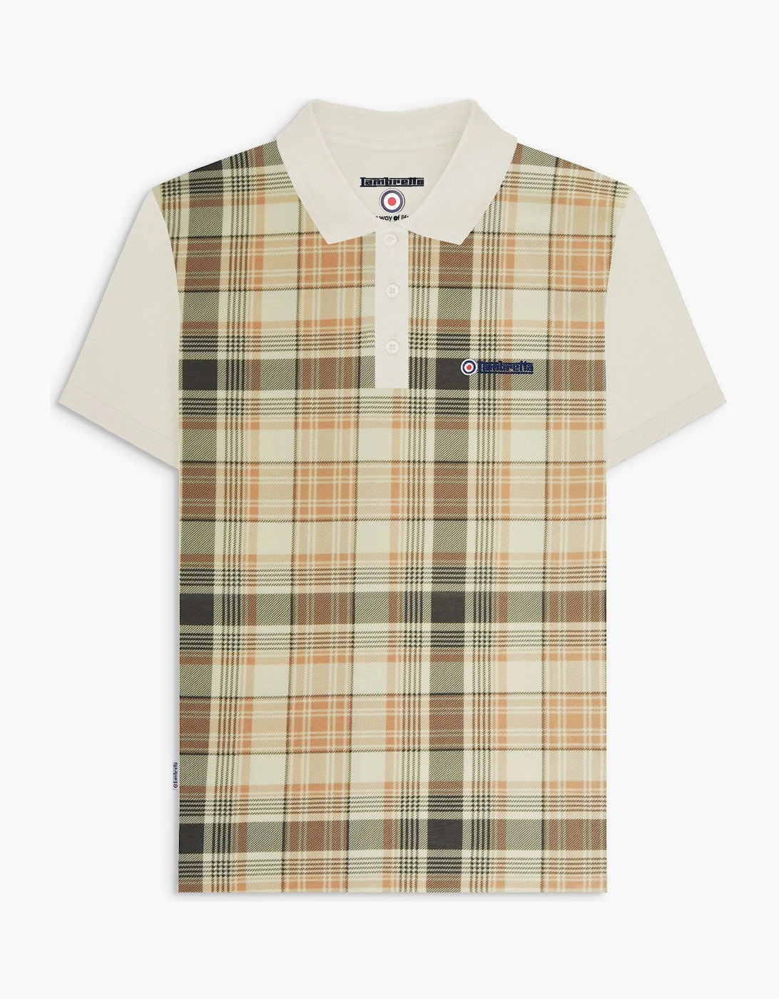 Lambretta Mens Check Print Short Sleeve Polo Shirt, 2 of 1