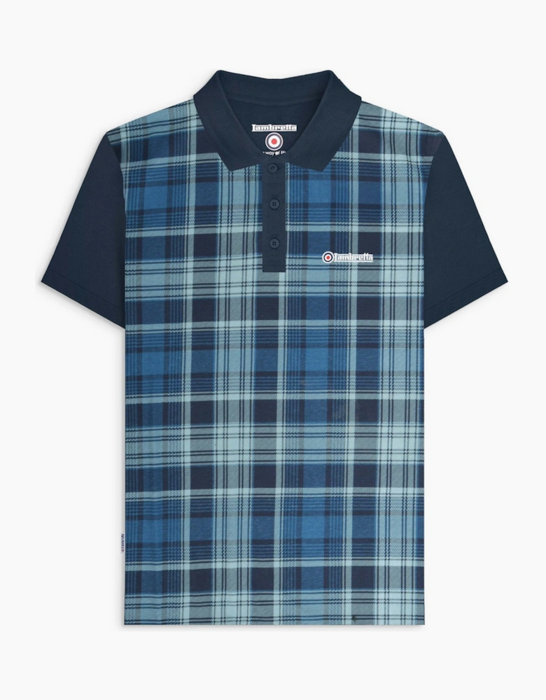 Lambretta Mens Check Print Short Sleeve Polo Shirt