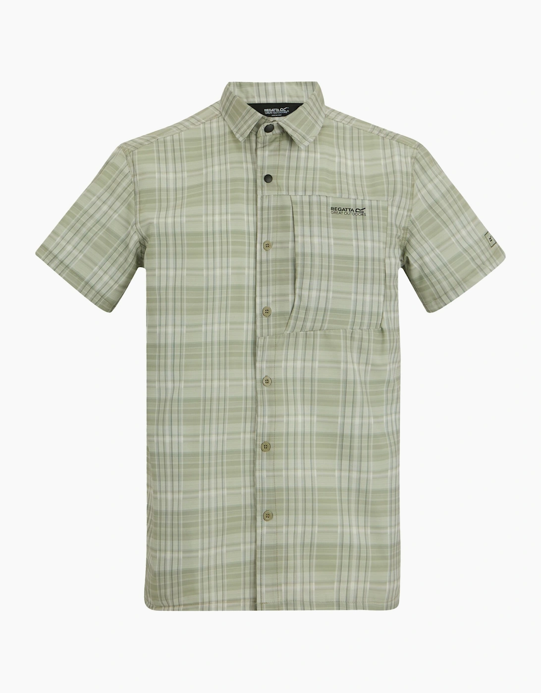 Regatta Mens Checked Insect Repellent Short-Sleeved Travel Shirt, 6 of 5