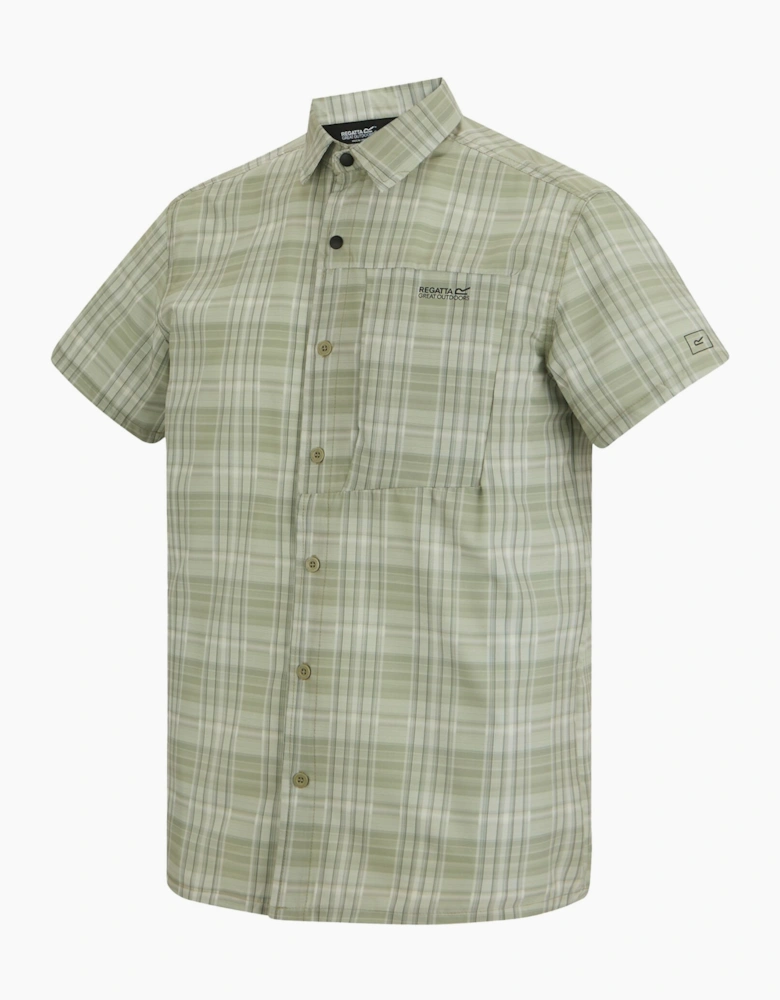 Regatta Mens Checked Insect Repellent Short-Sleeved Travel Shirt
