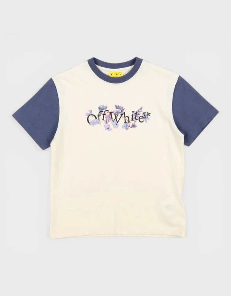 Kids Bookish Flower Logo Colour Block Basic Fit Tee