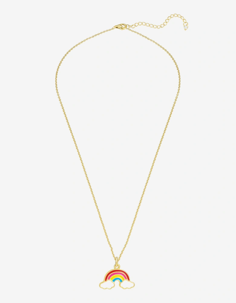 Secret Spoils Girls Multi Rainbow Necklace in Gold (40cm)
