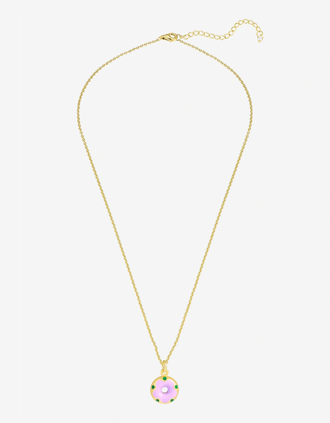 Secret Spoils Girls Purple Doughnut Flower Necklace in Gold (40cm), 7 of 6