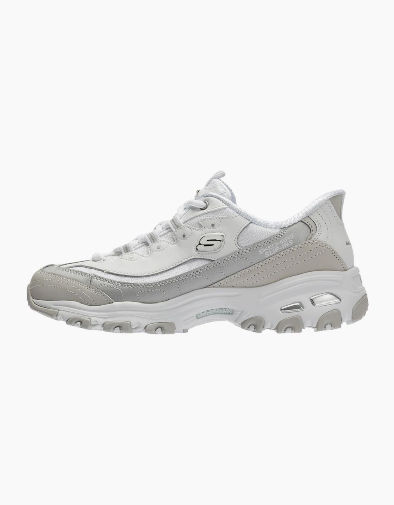Skechers Slip-Ins D'Lites Smooth Women's Silver/White Trainers