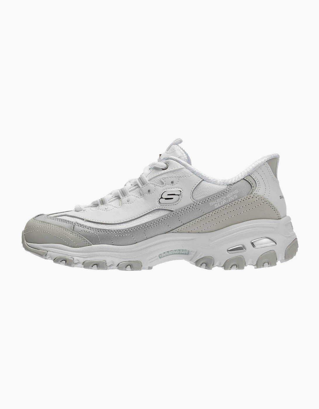 Skechers Slip-Ins D'Lites Smooth Women's Silver/White Trainers