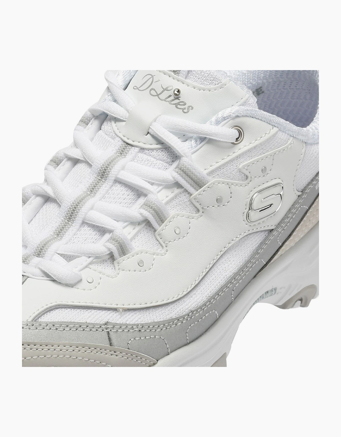 Skechers Slip-Ins D'Lites Smooth Women's Silver/White Trainers