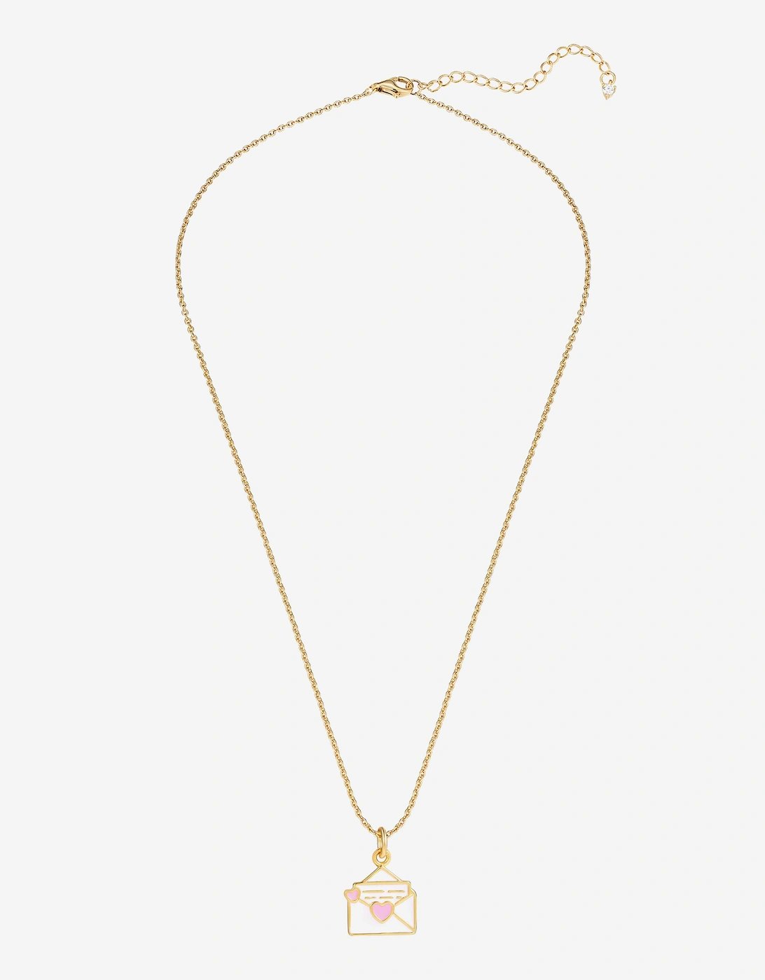 Secret Spoils Girls White Envelope Necklace in Gold (40cm)